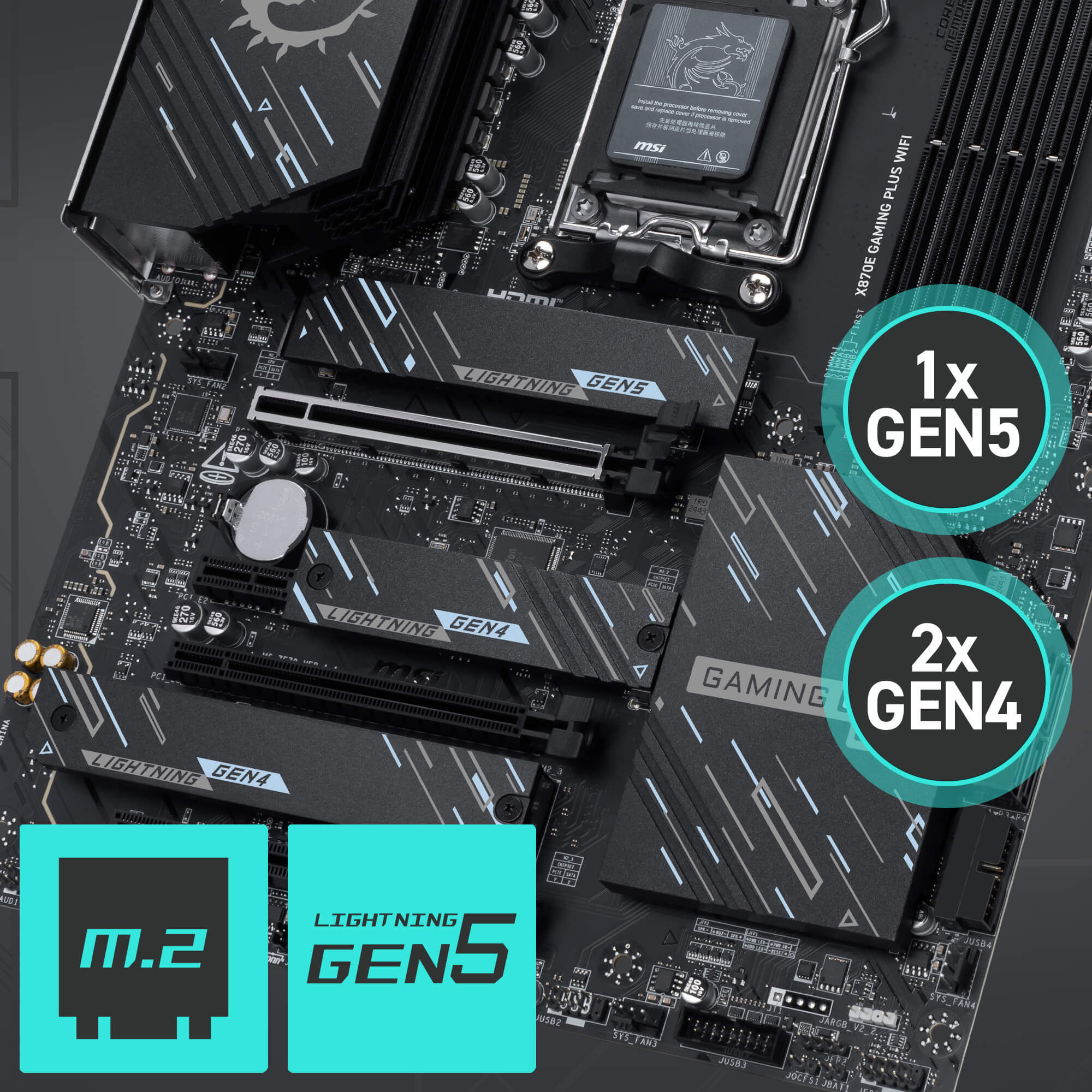 MSI X870E GAMING PLUS WIFI AM5 AMD X870E Motherboard